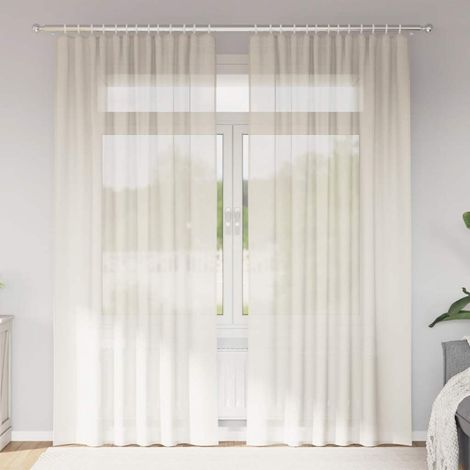 Voile Vorhänge mit Stangentaschen 2 Stk. Creme
