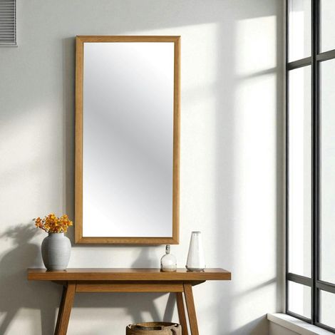 Miroir d'entrée vertical - cadre bois clair 80 cm IENA (1/2)