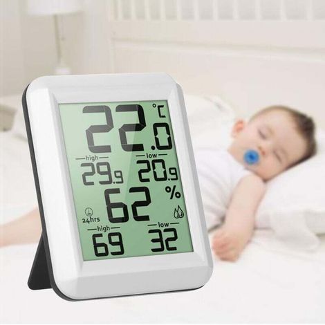 Mini LCD Digital Indoor Thermometer, °C/°F Room Hygrometer Temperature and Humidity Gauge Thermo-Hygrometer with Back Stand (1/5)