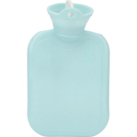 Sac d'eau chaude 500ML en PVC épais et doux, résistant à la pression et anti-explosion, bouteille d'eau chaude portable pour mains, dos et cou, couleur bleue (1/5)