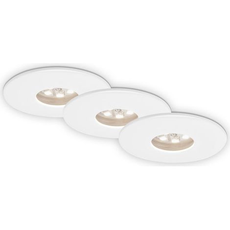 LED Einbauleuchte 3er Set 1,8 W 3000K IP44 weiß Kunststoff Ø4,5cm Briloner
