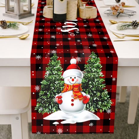 Nappe de Noël en lin et ficelle, thème Noël, fête, café, restaurant, cuisine, mariage, décoration intérieure (1/5)