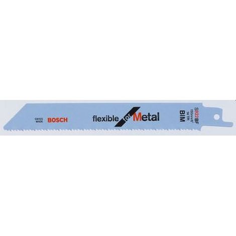 Hoja de sierra sable para metal, corte recta fina, ref. Bosch : S 922 BF, calidad de Hoja de sierra BiM, Largo total 150 mm, Paso de dientes : 1,8 mm