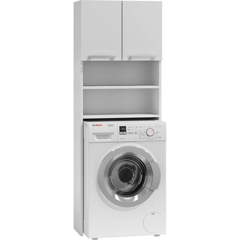 Mobile per lavatrice, 30 x 64 x 180 cm, Bianco Opaco (1/4)