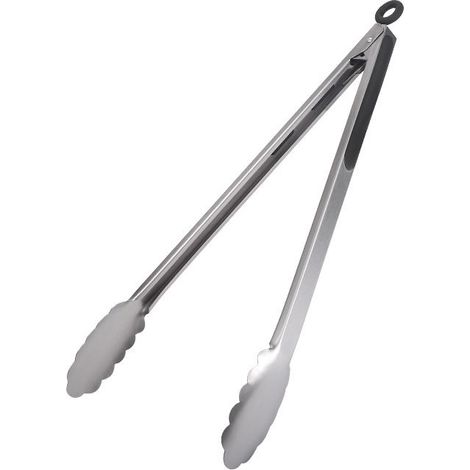 2 pinces de cuisine, 39 cm, acier inoxydable, poignée isolante antidérapante, compatibles lave-vaisselle, pour barbecue et grillades (1/5)