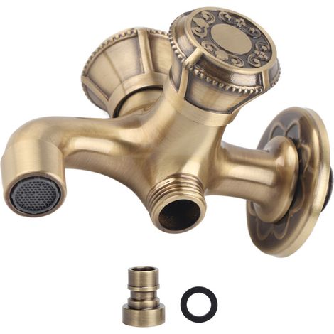 Robinet D'eau Mural en Laiton Antirouille, Surface Lisse, Filetage G1/2 pour Machine à Laver, Pulvérisateur de Lavage de Voiture, Usage Domestique, Artisanat brossé (1/5)