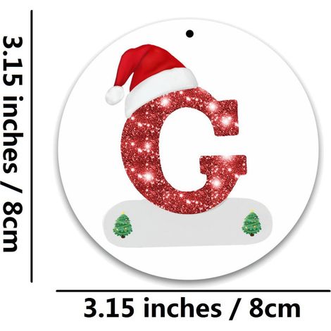 Ornement De Noël En Acrylique - Lettre Initiale Personnalisée - Décoration Pour Arbre De Noël Porte Mur Et Jardin - Lot De 26 Pièces (1/2)