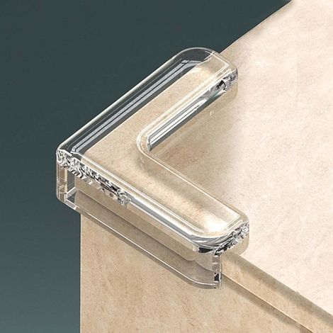 Ensemble de 8 protections d'angle en forme de L pour meubles, coussins de sécurité transparents pour les coins et les bords de meubles, adaptés aux bords de table et aux angles vifs.