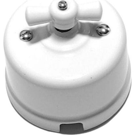 Interrupteur à bascule Surface en porcelaine blanche 10A 250V
