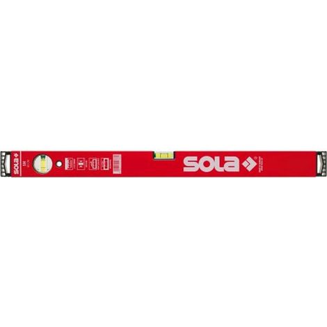 Livella a bolla Sola da 400 mm con profilo tubolare rosso e precisione di 0,5 mm/m (1/5)