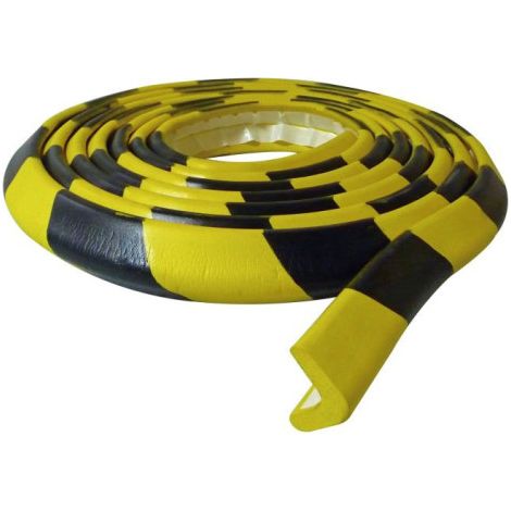 Cinta protectora de goma espuma con adhesivo en ángulo PUS300NJ - Amarillo/Negro