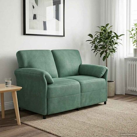 Sofá de 2 Plazas Verde Mar 138 x 83 x 95 cm Terciopelo (1/5)