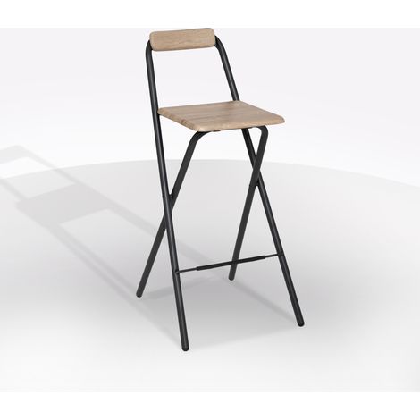 SGABELLO ALTO MOD. LOUNA NERO E NATURALE (1/5)