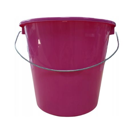 Secchio di plastica con manico in metallo, 5 litri, multicolore.