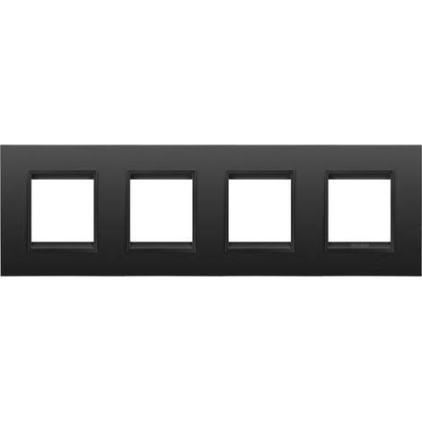 PLAQUE LUX 2+2+2+2P H MÉTAL NOIR GEWISS GW16228XM