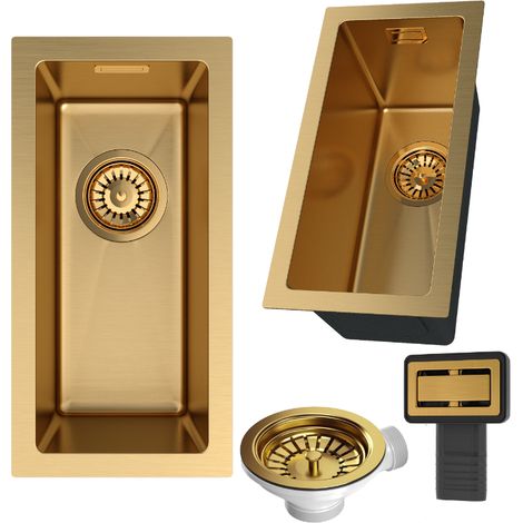 Évier en acier à un bac GOLD SILVO2244 siphon d'évier de cuisine (1/5)
