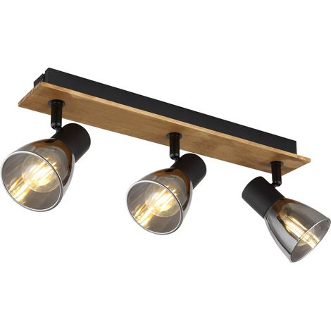 GLOBO Faretti Legno Marrone Scuro, 3 x E14
