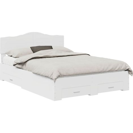 Bed Frame with Headboard White 160 x 200 cm Engineered Wood vidaXL