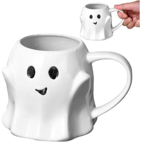 1 Tasse Céramique,Fantôme souriant,440ml,Halloween,Enfant (1/4)