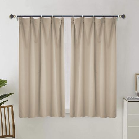 Rideau occultant pour salon, rideau isolant thermique, rideau à œillets, adapté aux portes-fenêtres (2 pièces, 100 x 110 cm).