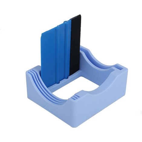 Portabicchiere in silicone per adesivi in vinile, con fessura integrata e spatola con bordo in feltro per applicare adesivi su tazze e bottiglie.