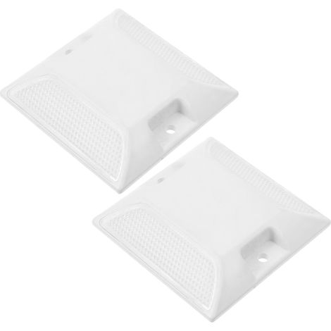 Balise de Chaussée Réfléchissante en Plastique Blanc 2 Pièces Marqueur de Route sur Surfaces Routières, Design Surélevé à Visibilité Renforcée, Usage Extérieur (1/5)