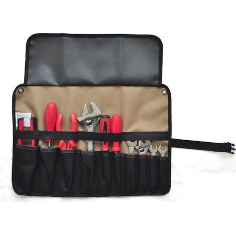 pair Sac à outils enroulable, sac de rangement portable en toile épaisse (1/3)