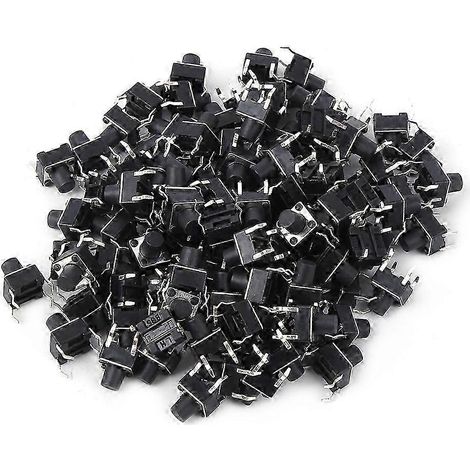 100 Stück Momentary Touch Switch Druckknopf Mini Mikroschalter 6x6x7mm (1/4)