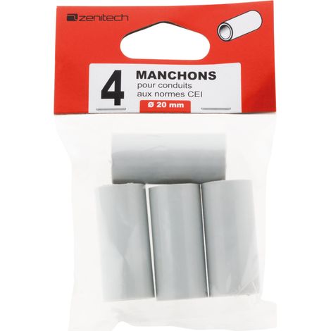 4 manchons pour conduits Ø 20mm - gris (1/5)