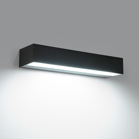Applique murale LED extérieure, éclairage de porte, éclairage de cour, étanche IP65 (lumière blanche froide 6000K, noir, 50 cm,30W) (1/4)