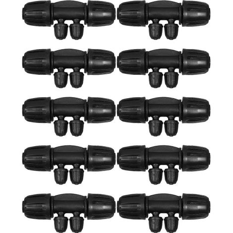 Raccords d'irrigation goutte à goutte à 4 voies pour l'arrosage du jardin (lot de 10) (1/5)