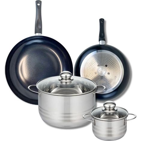 Ensemble de 2 Poêles de cuisson 24 et 28 cm et 2 faitouts 16 et 24 cm Elo Prima Brillant (1/5)