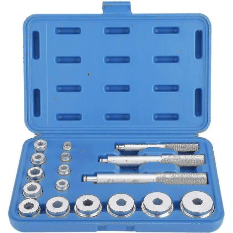 Kit d'outils de garage comprenant 17 pièces pour roulements de roue en aluminium, bagues et joints, avec coffret. (1/4)