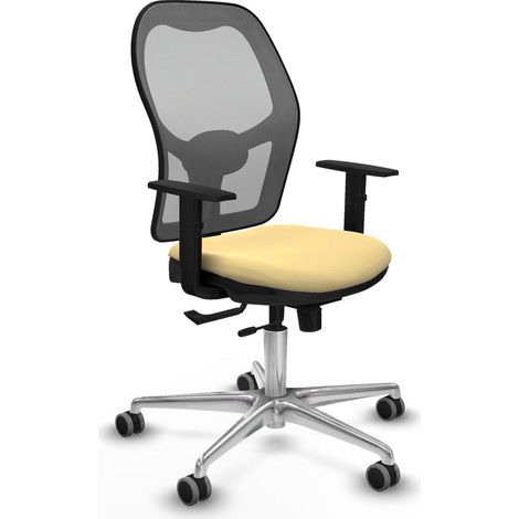 Silla de oficina piqueras y crespo ergonómica crema aluminio (1/2)
