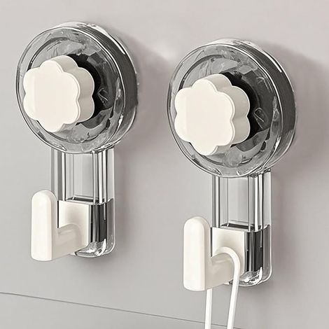 Crochets ventouses pour serviettes de salle de bain, extra résistants (62 mm), réutilisables pour la salle de bain, la cuisine, le camping et la voiture. (1/5)