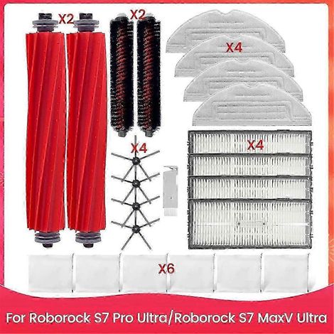 Kit d'accessoires compatible avec les S7 Pro Ultra et S7 MaxV Ultra : brosses latérales principales, filtres HEPA, chiffon de nettoyage, sacs à poussière (Édition DP) WHBYV (1/4)