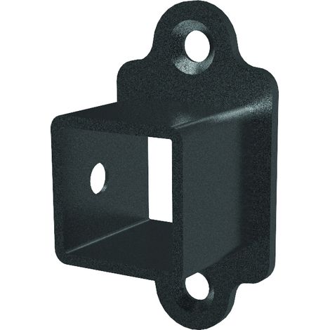 Deco Fer Forge – Lot de 4 supports fixes en fer forgé – Pour tubes carrés 25mm – Hauteur 76mm – Fixation robuste avec attaches métal et bois (1/5)