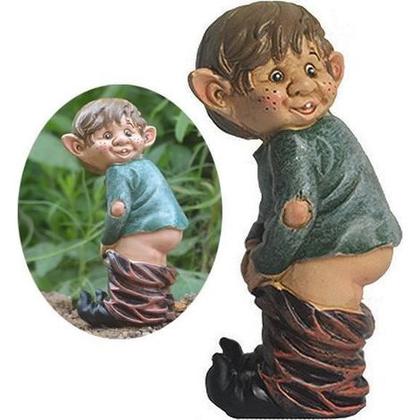 "Hilarious 'Stinky' Garden Gnome - Waterproof Resin - 10.5x4x5cm - Outdoor Lawn Decor" (1/4)
