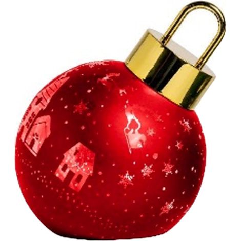 Palla di Natale in vetro con luci batteria 3xAA per decorazioni natalizie -Ø 15 cm / Rosso/Modello 1