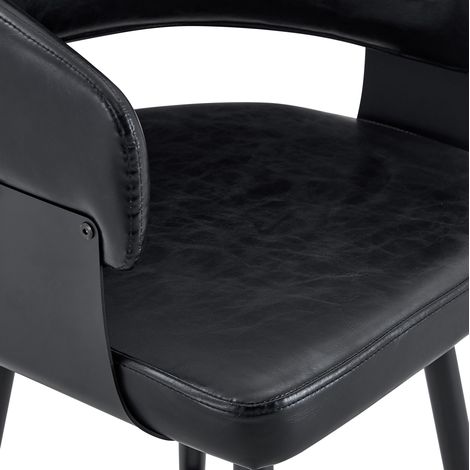 Silla de comedor 46x47x94,5 cm en PU negro con reposabrazos, lote de 2 – MEUBLIV (1/5)