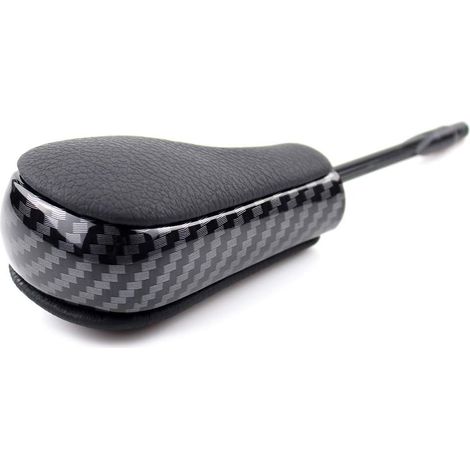 Accessoires de voiture pommeau de levier de vitesse en cuir levier de vitesses automatique pour B-MW E81 E82 E87 E90 E91 E92 E93 (Fibre de carbone-2) (1/4)