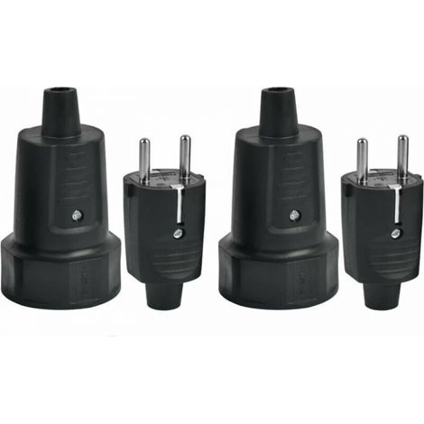 BEBUSINGOTO 2 Fiches Mâle et 2 Prise Femelle,  250V 16A Fiche pour Câble 6-10 mm (1/5)