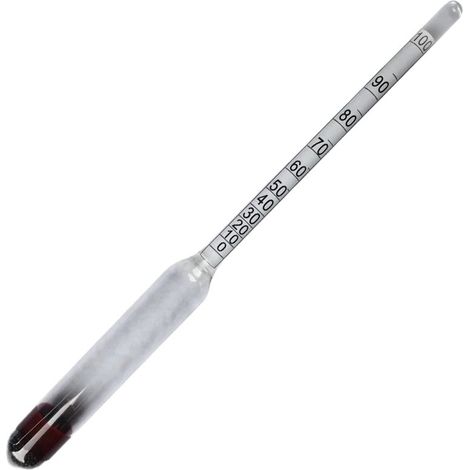 Alkoholmeter 0–100 Vol.-%, Hydrometer (ohne Thermometer), Alkoholmessgerät, Alkoholtester, Dichtemesser, geeignet für alle Spirituosen und Destillate