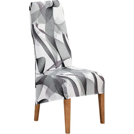 Salle à Manger, Imprimé Géométrique Housse de Chaises Dossier Haut 1Pièces Extensible Universelle Lavable Protection de Chaise (1/5)