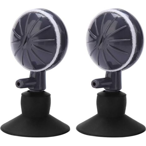 Lot de 2 Pierres à air à Bulles rotatives réglables - Diffuseur d'oxygène avec ventouses - pour Aquariums - Pompe hydroponique