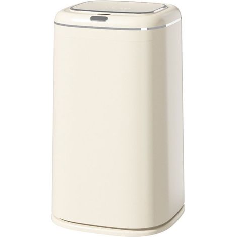 Poubelle automatique de cuisine avec couvercle, capteur de mouvement sans contact, ultra-mince, étanche, intelligente, électrique, convient pour cuisine, chambre, bureau, salle de bain (couleur : beig (1/4)