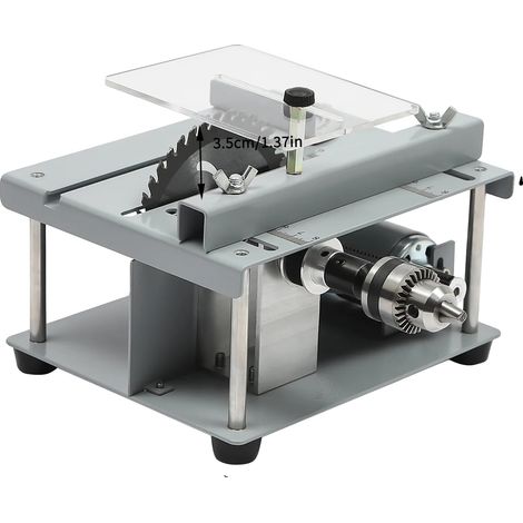 Scie sur table, design portable, moteur à double axe, Argent (1/2)
