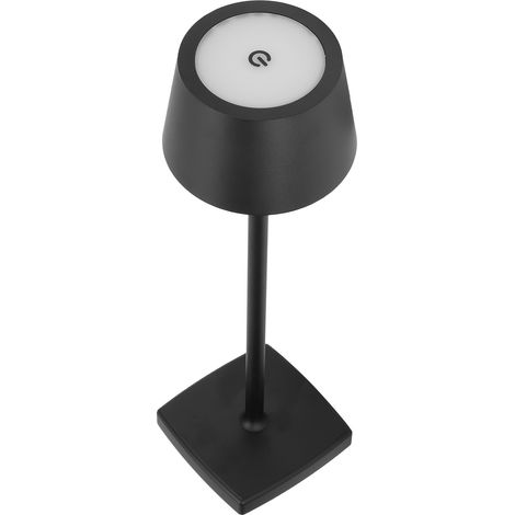 Lampe de bureau LED à lumière blanche chaude, design agréable pour les yeux, lampe de chevet créative pour hôtel ou bar, lampe de bureau rechargeable par USB, lampe de bureau LED d'ambiance, noire. (1/5)