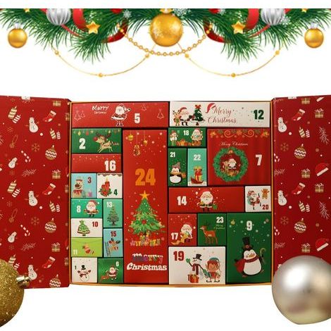 Boîte Calendrier De L'Avent,Vide 24 Jours Décoration De La Maison - Boîtes Numérotées Remplissables De Calendrier De L'Avent - Pour Bonbons Jouets Snacks Étagère Salle De Classe Vacances Fête (1/5)