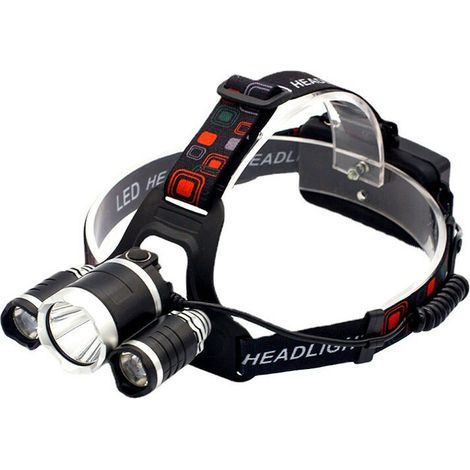 Superhelle, wiederaufladbare LED-Stirnlampe mit 3 Leuchtmodi, 4 Lichtstärken und 6000 Lumen für Laufen, Camping, Angeln, Radfahren oder Wandern